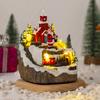 LED Christmas House Village House With Train LED Light Music Building Figurine Home Tabletop Decor Holiday Display