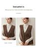 Double-Strand Cashmere Sleeveless Knit Vest - Women's Loose Cardigan