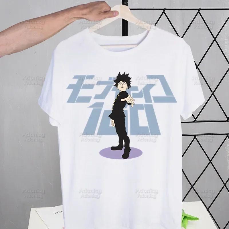 Mob Psycho 100 Shigeo Kageyama T Shirt Men Retro Washed Tops Tees Harajuku One Anime Manga Tshirt Streetwear Hip Hop T-shirts