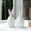 Kawaii Hare Ceramics Rabbit Figurines Nordic Style Hand Painting Embryo Easter Bunny Egg DIY Animal Ornament Room Decoration
