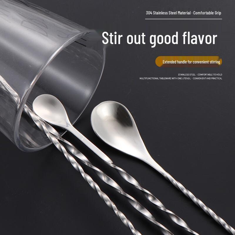Long Handle 304 Stainless Steel Cocktail Spoon & Fork