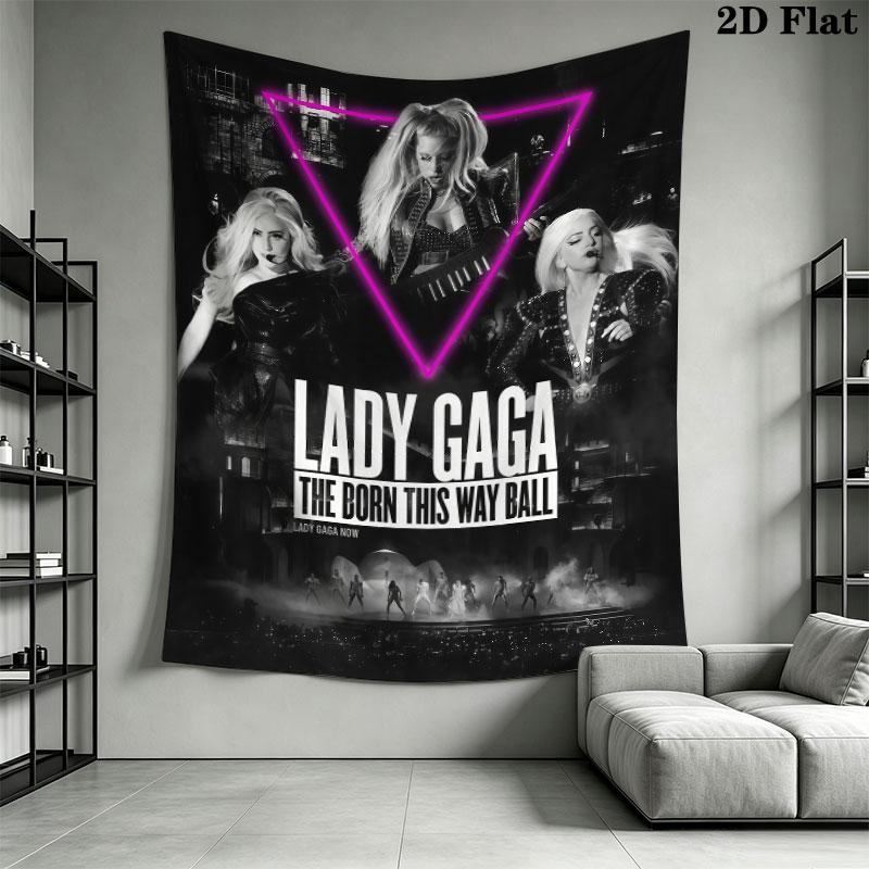 Lady Gaga poster Wall Hanging Printed Fabric Blanket Decorative Tapestries for Bedroom Living Room Home Decor