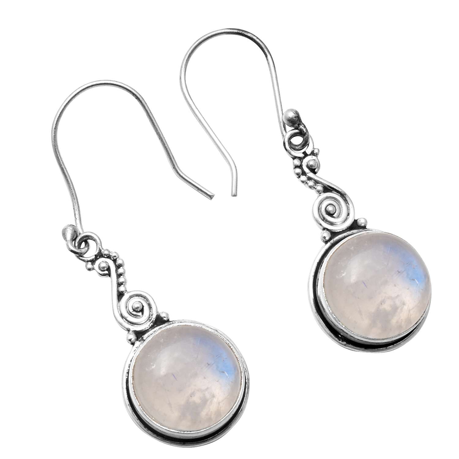 

Серьги с радужным лунным камнем, твердые серьги из стерлингового серебра 925 пробы, серьги ручной работы, ювелирные изделия, подарок для женщин и девочек, E-2452