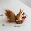 Yousheng Forest Animal Christmas Ornaments Fluffy Faux Fur Squirrel Decor with Hanging Rope 3D Woodland Christmas Tree Decorations