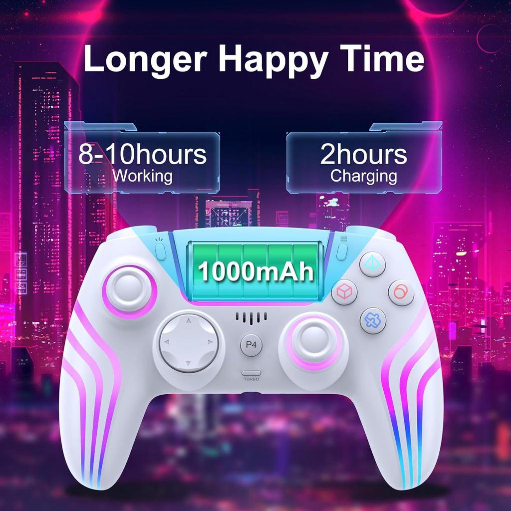 PS4 Bluetooth Game Controller with Motion Sensing, Vibration, Burst, and Headphone Jack - PC eSports Compatible.