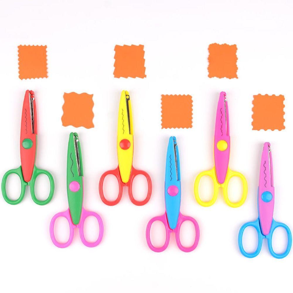 

Small Round Head Stationery Scissors Candy Color Kawaii Lace Scissors Student Art Tool