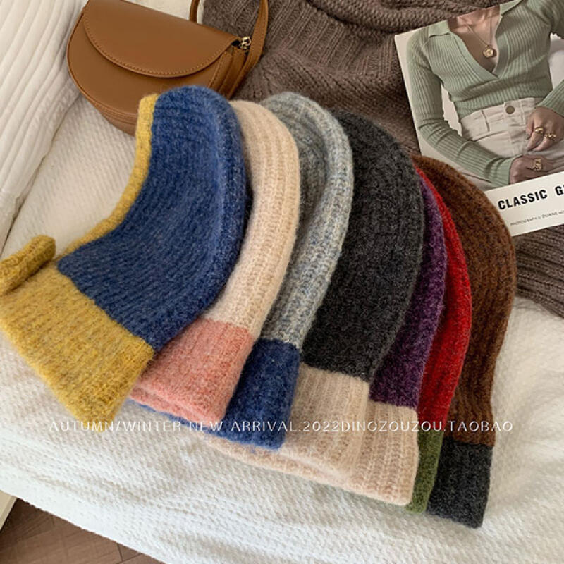 

Knitted Balaclava Winter Hat Hooded Button Women s Neck Warmer Blue gray