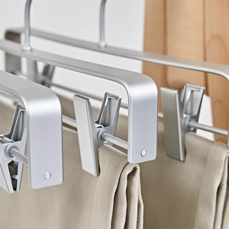 5PCS Gold Metal Trouser Racks,Space Aluminum Durable Thickened Storage Rack with Clips for Skirts,Light Luxury Pants Hangers