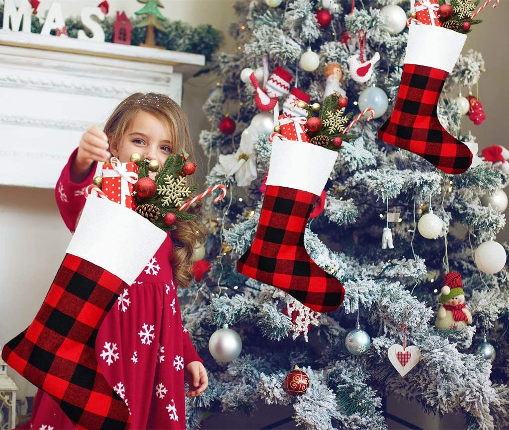 6pc Fashion Christmas Stockings Gift Bag Christmas Tree Decoration Supplies