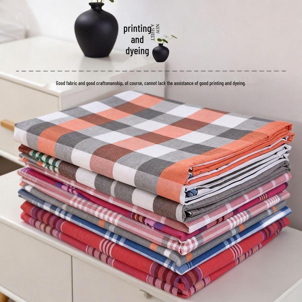 Traditional Kang Wrinkle-Resistant Coarse Cotton Bed Sheet - Soft, Thickened, and Skin-Friendly