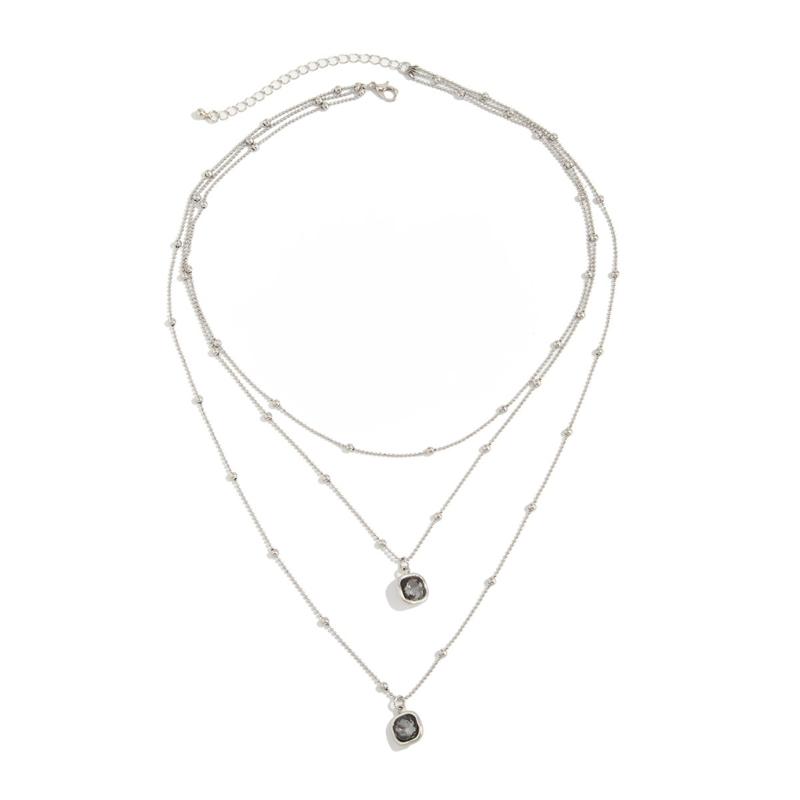

Modern Layering Alloy Necklace Geometric Acrylic Rhinestones Charm Lightweight Clavicle Chain Stylish Jewelry Gift 1