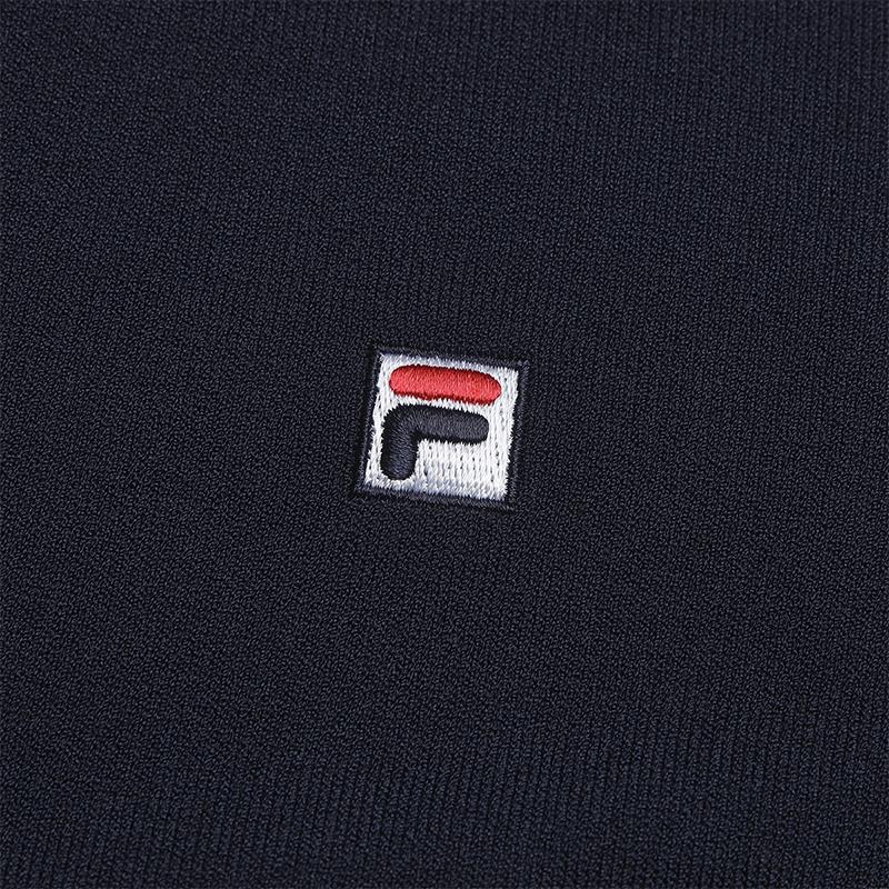 FILA Heritage Minimalist Classic Fashion Trendy Retro Casual Versatile Comfortable Woven Half-Zip Short Sleeve Knit Top Women tops F51W628401FNV