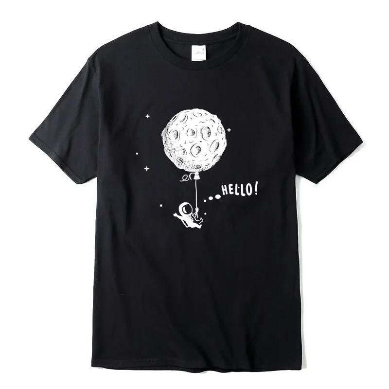 Mens Tshirt 100 Cotton Casual Tshirt Funny Space Print Summer Loose Oneck T Shirt for Men Short Sleeve Tshirt Male Top
