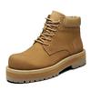 2025 Direct Supply Men's Shoes Winter New Rhubarb Boots Thick-soled Lightweight Martin Boots British Velvet Thermal Tooling Short Boots