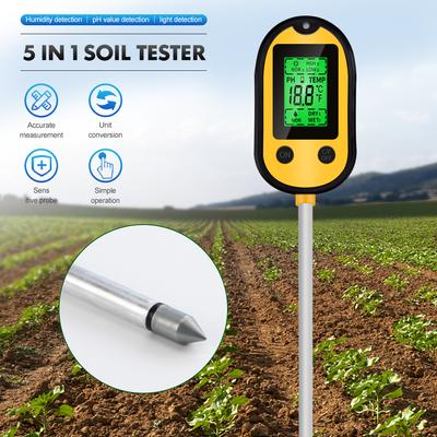 5 in 1 Bodenfeuchte Säuremessgerät Tester Blumentopf Feuchtigkeitsmesser Bodenfeuchtesensor Pflanze Sonnenlicht PH Temperatur Testkit