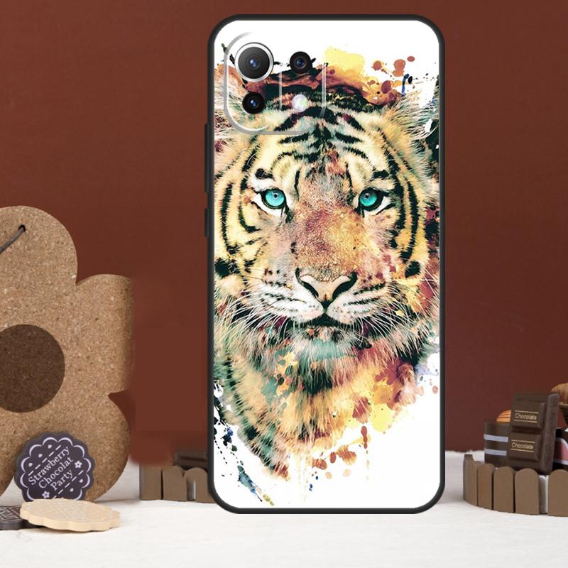 Animal Tiger Art Case For Xiaomi 14 15 Ultra 15T 14T 13T 17 Pro Max POCO X7 Pro X5 X6 F5 F6 F7 F8 Ultra Cover