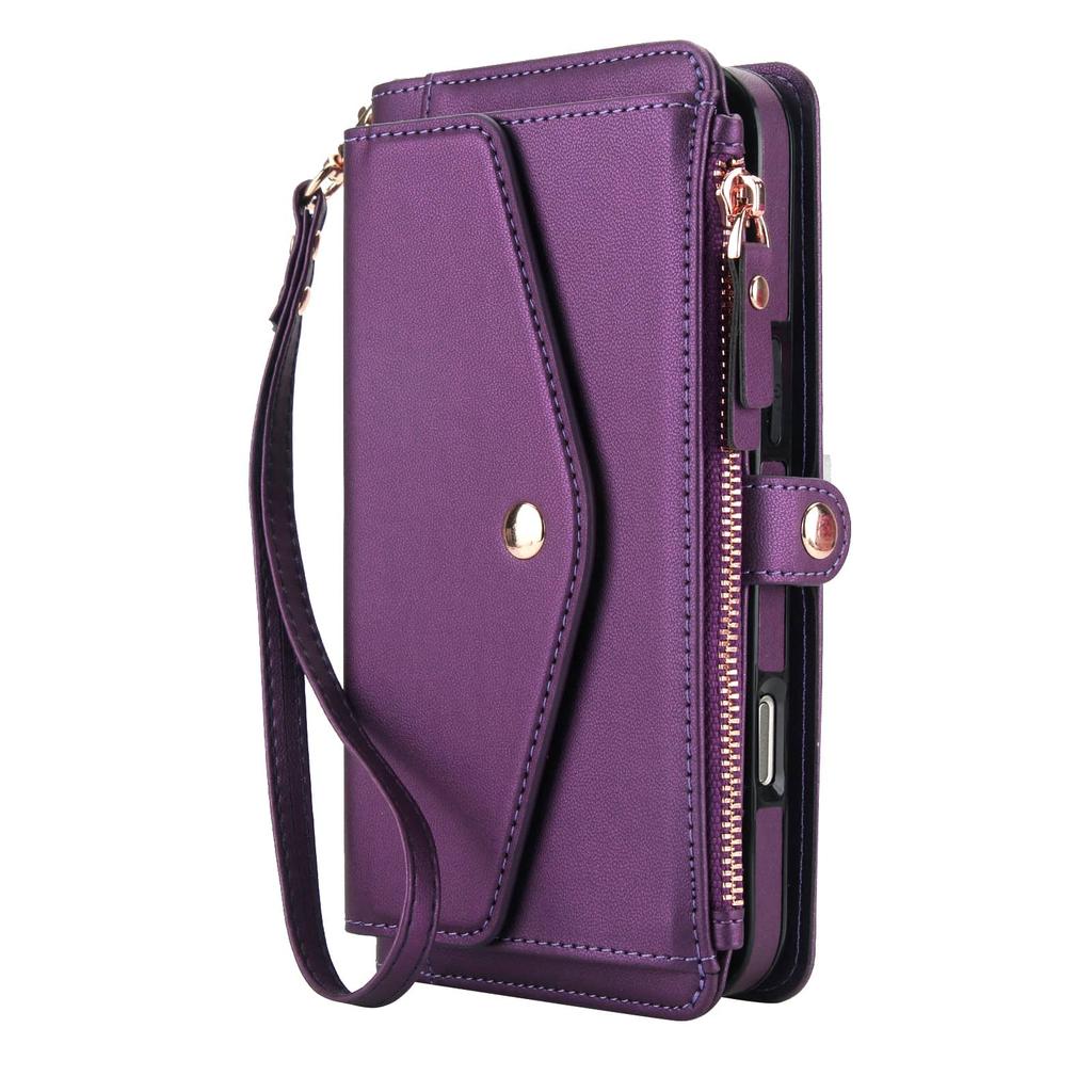 Per Custodia Portafoglio iPhone 17 Pro Max/Air/17 Pro, Porta Carte con Blocco RFID, Cover Magnetica Staccabile per Telefono con Tracolla