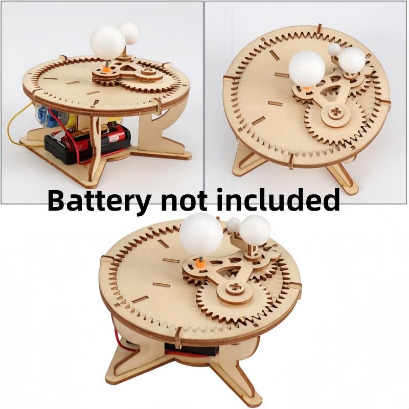 DIY Solar System Astronomy Sun Earth Moon Planet Model Wooden Mechanical Set Children's Science Popularization and Puzzle Toy