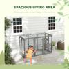 71" Outdoor Wooden Cat House with Three Platforms, Large Door, Water-Resistant Roof, for Multiple Cats, Grey