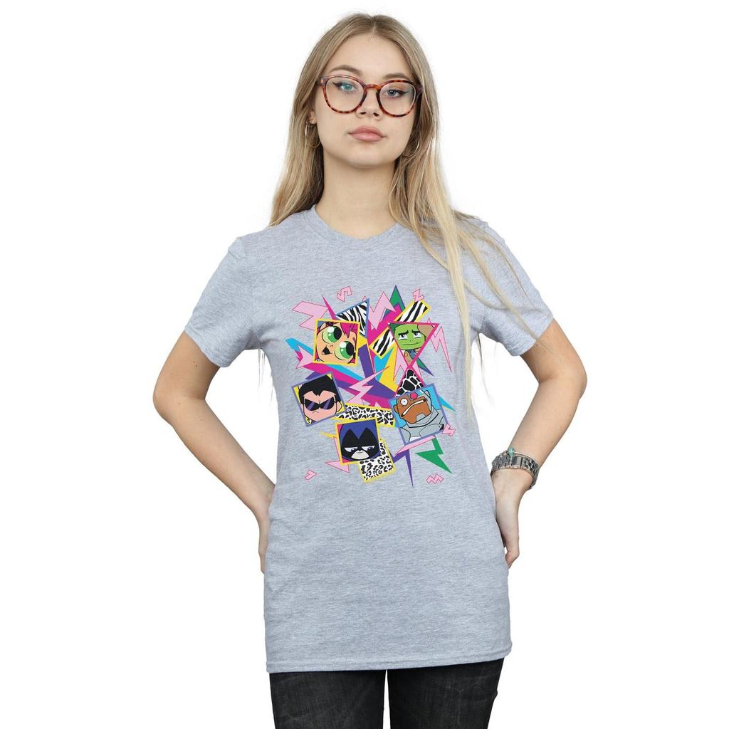 DC Comics Womens/Ladies Teen Titans Go 80s Icons Cotton Boyfriend T-Shirt