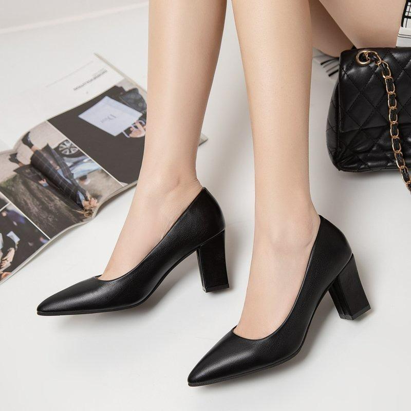 Mode Neue High Heel Schuhe Spitz Flachlackleder High Heels Mode Elegante Schuhe Damen Dünner Absatz Plateau Arbeitsschuhe Pumps