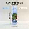 1PC Super Hero Frog Huzzah Print 750ml Color Plastic Sports Water Bottle Leakproof Flip Straw Lid Suitable for Sports Office Home Use
