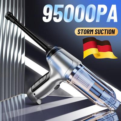 Aspirador de pó de carro sem fio 95000Pa novo motor sem escova original alemão poderoso portátil para carro doméstico mini aspirador de pó de dupla finalidade