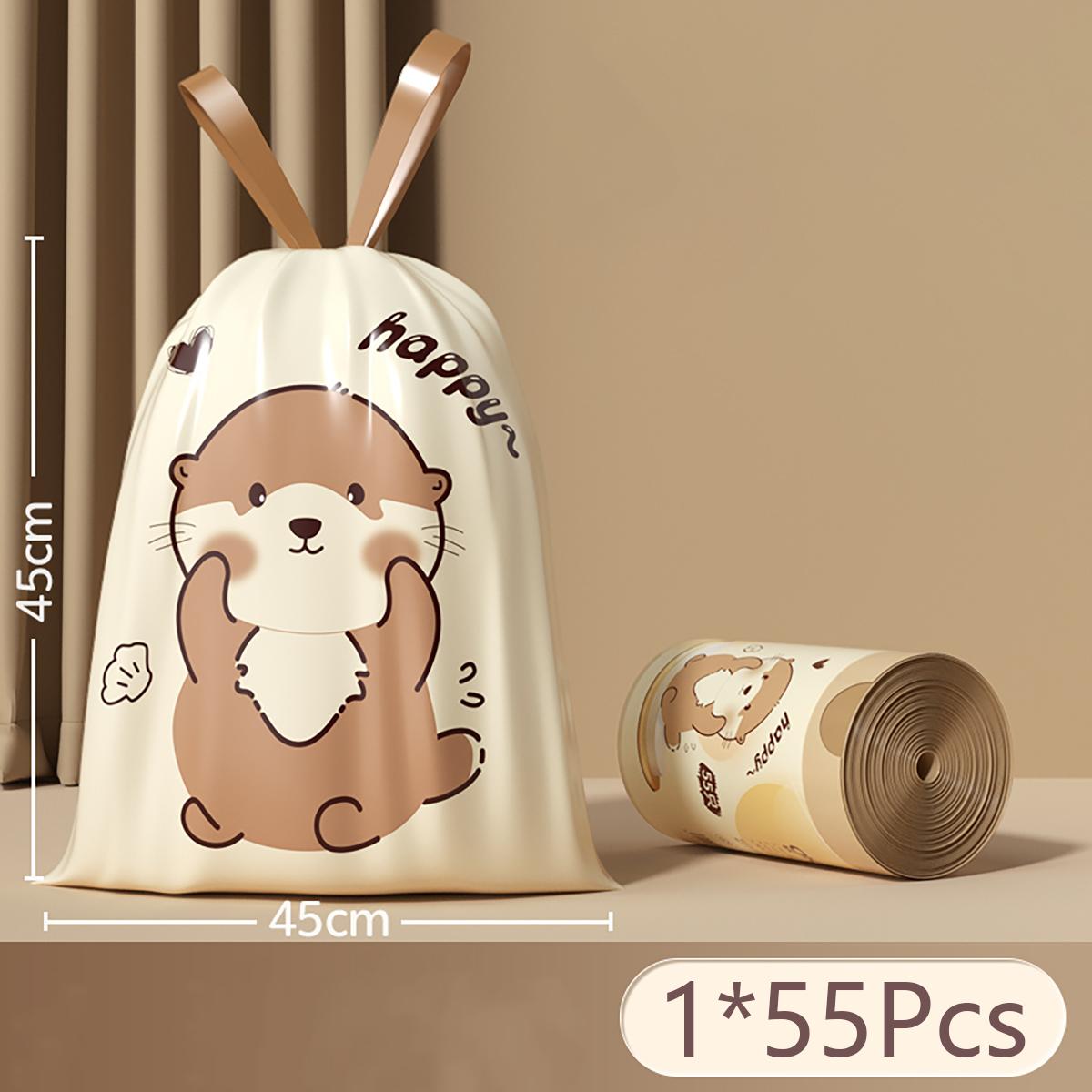 

Утолщенный не рвущийся мусорный мешок на завязках, автоматическое ручное закрывание, кухонный бытовой не хрупкий грязеотталкивающий мешок для мусора 45x45cm&2.3 mil