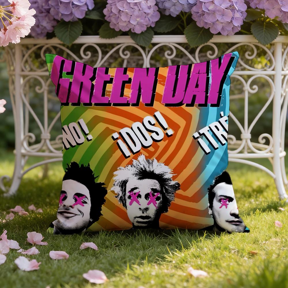 D-Green Day Band Cushion Cover Home & Car Dual-Scene Pillow Cover: Reversible for Premium Comfort