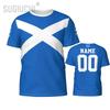 Individuelles Namensnummer Team Schottland Flagge Emblem 3D T-Shirts Für Männer Frauen T-Shirts Team Fußball Fans Geschenk T-Shirt