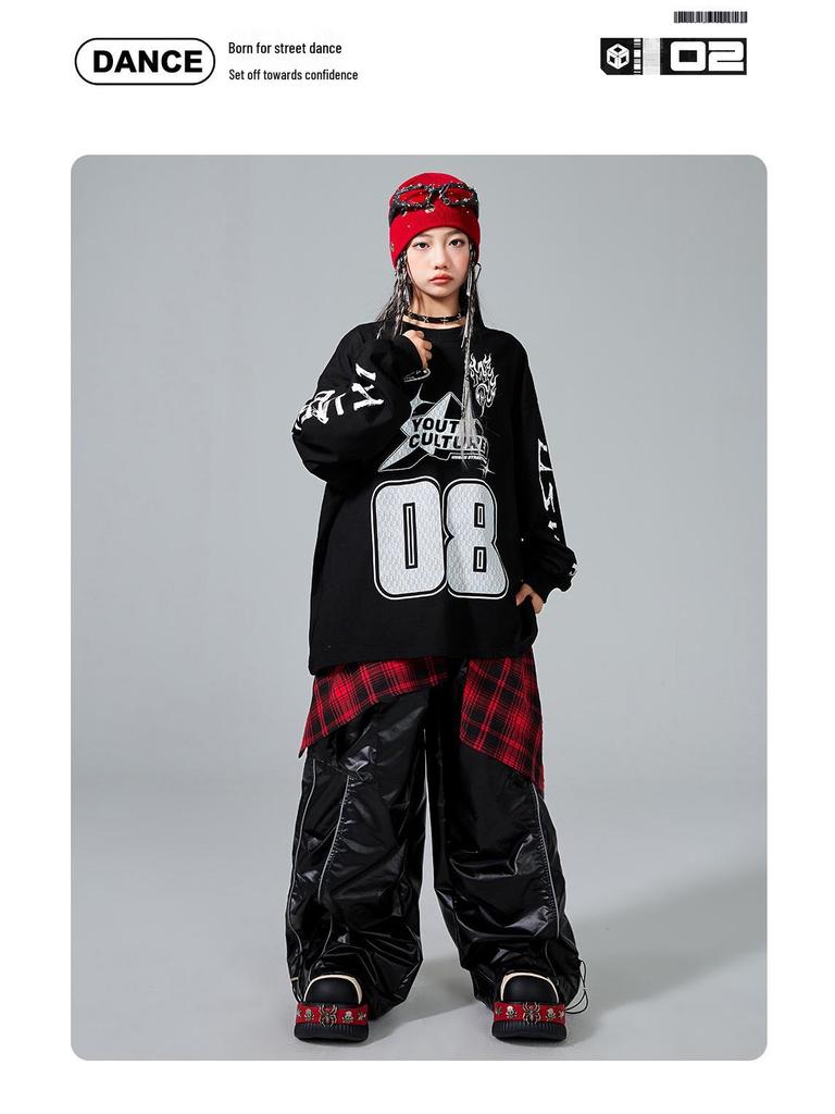 Modne ubrania Hip Hop dla dzieci - Chłopców i Dziewcząt - Fajny Streetwear na występ Sylwestrowy