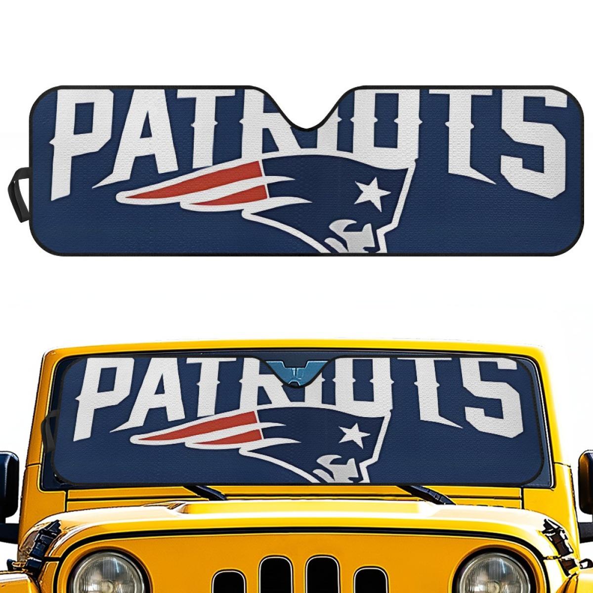 

New England Patriots Car Sunshade: Custom Off-Road Vehicle Front Heat Insulation Visor