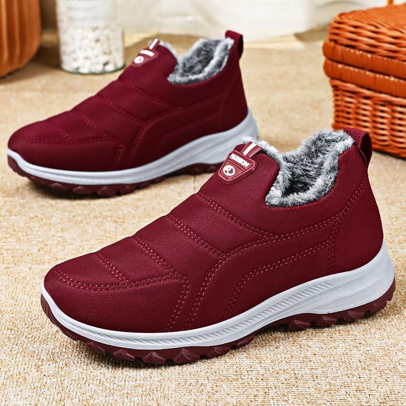 Fashion Women's Winter Daily Comfortable Cotton Boots New Velvet Thick Snow Boots Warm Waterproof Cotton Shoes Easy To Wear