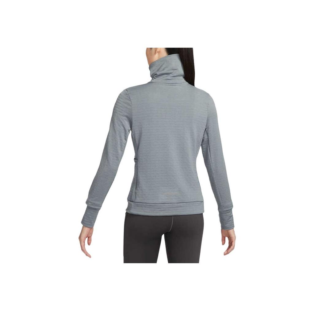 Nike Therma-Fit Solid Color Sports Training Running Long Sleeve Knit Top Women Tops Gray FB5307-084