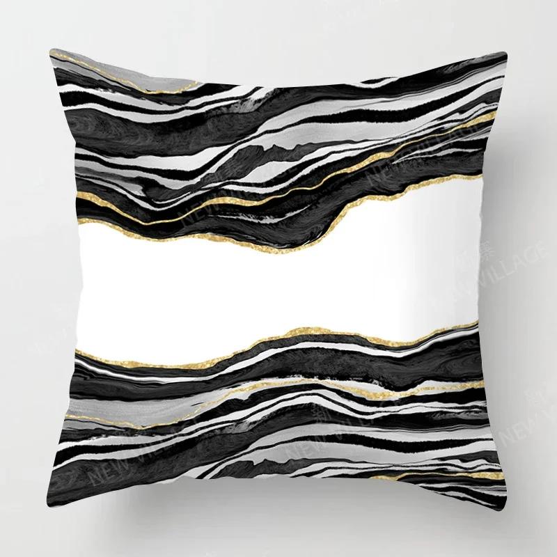 Abstrakcyjny Wzór Osobowości Czarny Marmur Poszewka na Poduszkę Dekoracja Domu Poszewka na Poduszkę Dekoracyjną Dekoracja Sofy w Salonie