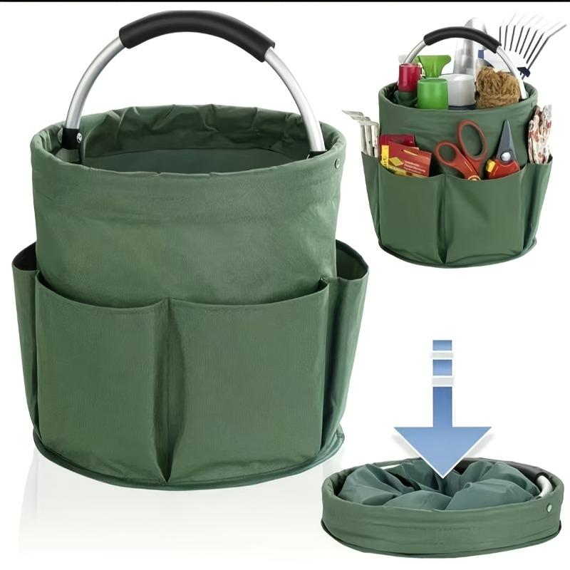 Foldable Gardening Tool Bag Portable Camping Picnic Storage Basket Home Storage Bag with Pockets