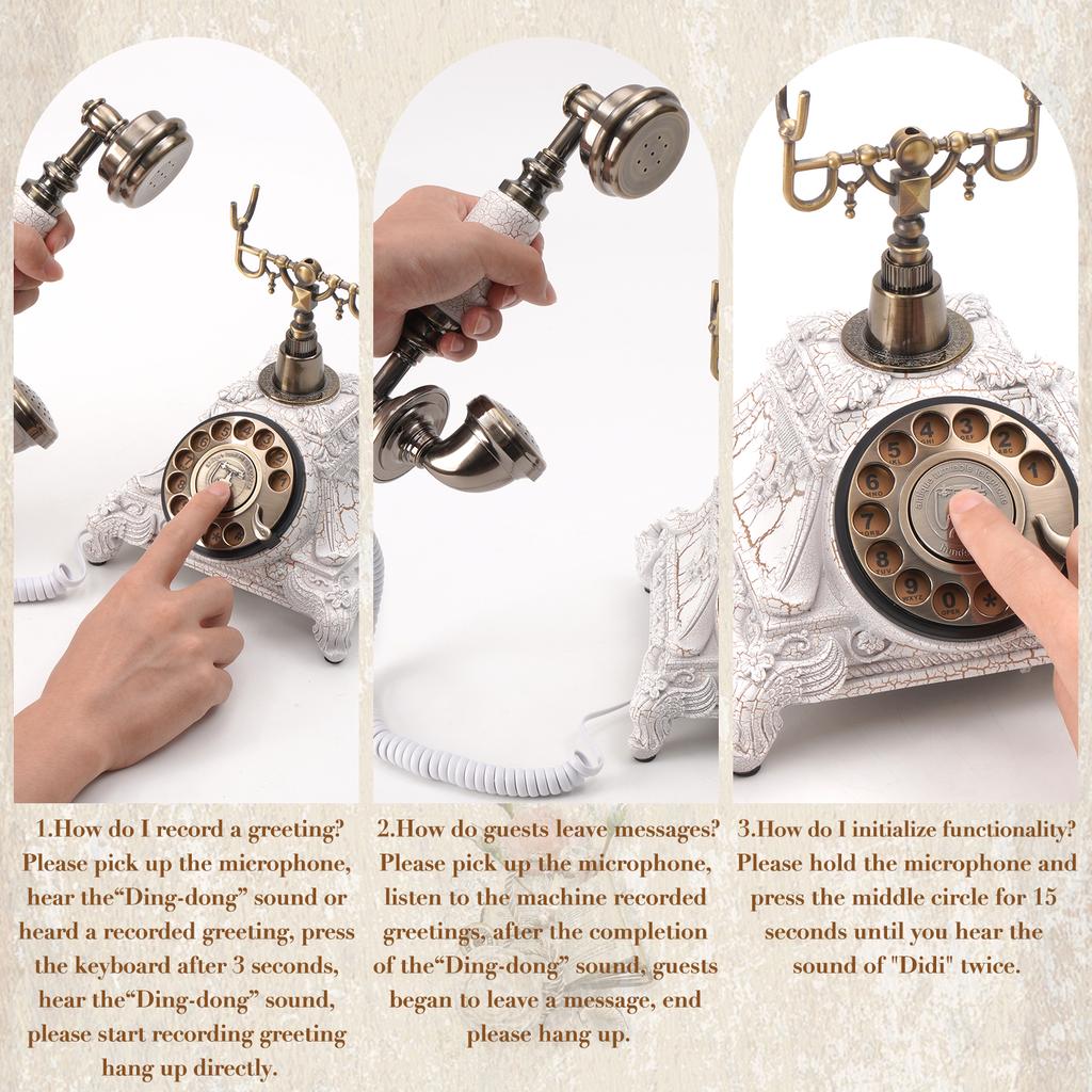 Audio Message Book Voice Record Vintage Telephone Recorder Wedding Phone Customized with Voicemail Best Es Suitable