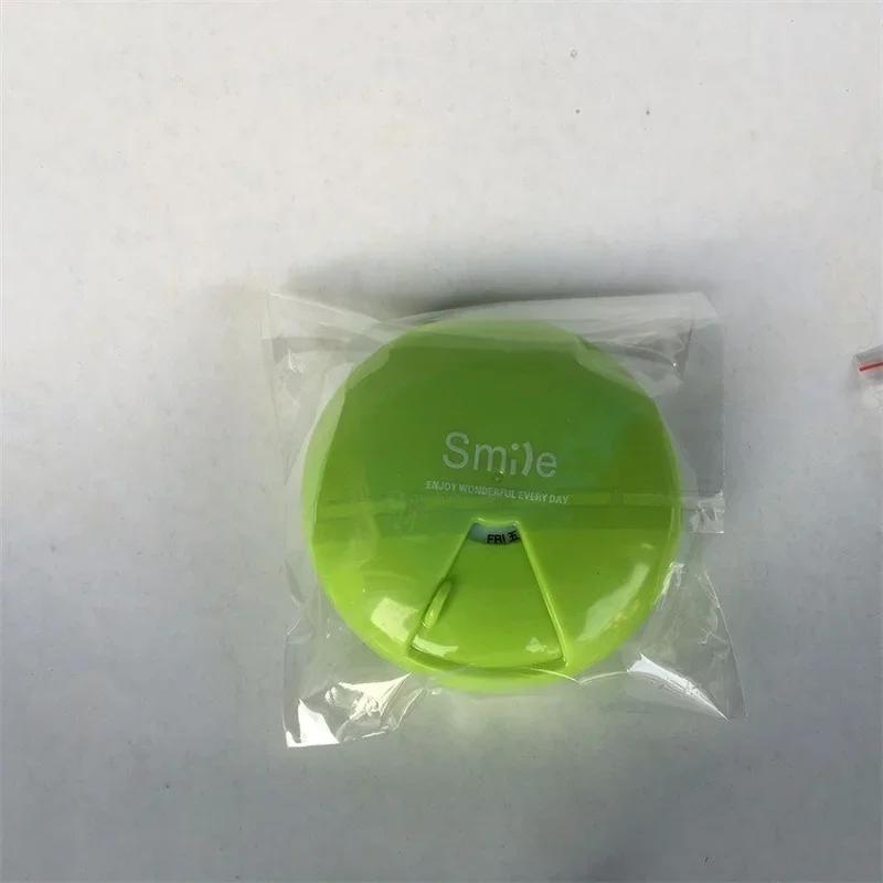 Tragbarer Tablettenschneider Teiler Aufbewahrungsbehälter Wöchentlich Drehbar 7-Tage Pillenbehälter Organizer Medikamentenbox Schneider Pillendose