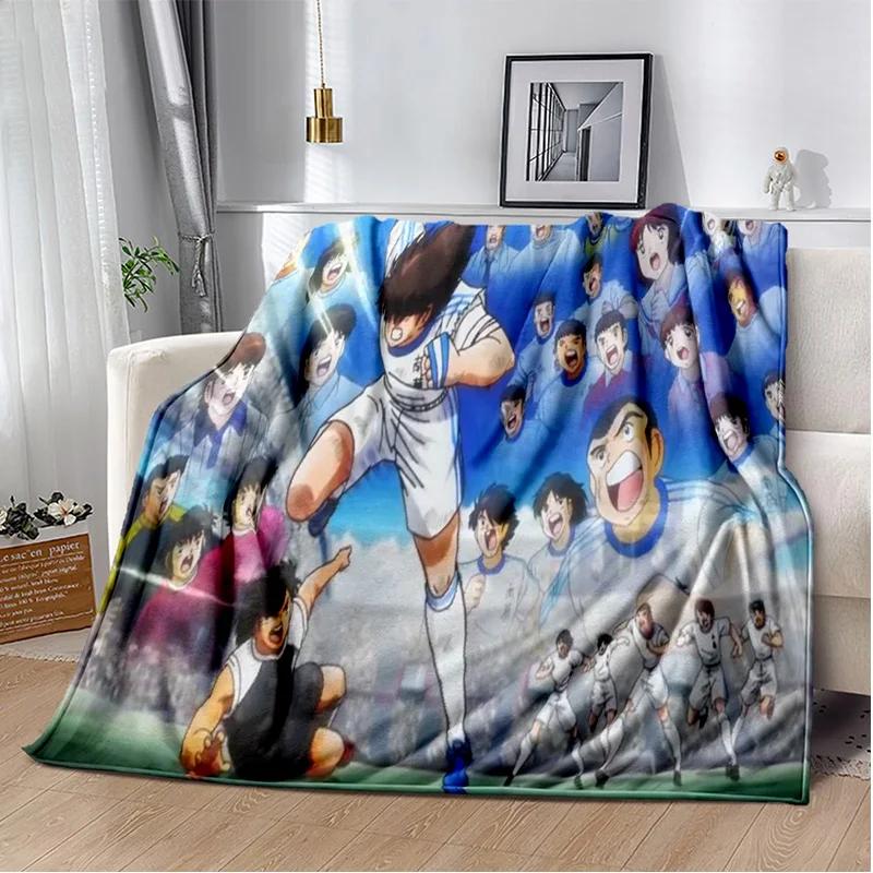Anime Captain Tsubasa Soccer Cartoon Blanket,Soft Throw Blanket for Home Bedroom Bed Sofa Picnic Travel Office Cover Blanket Kid