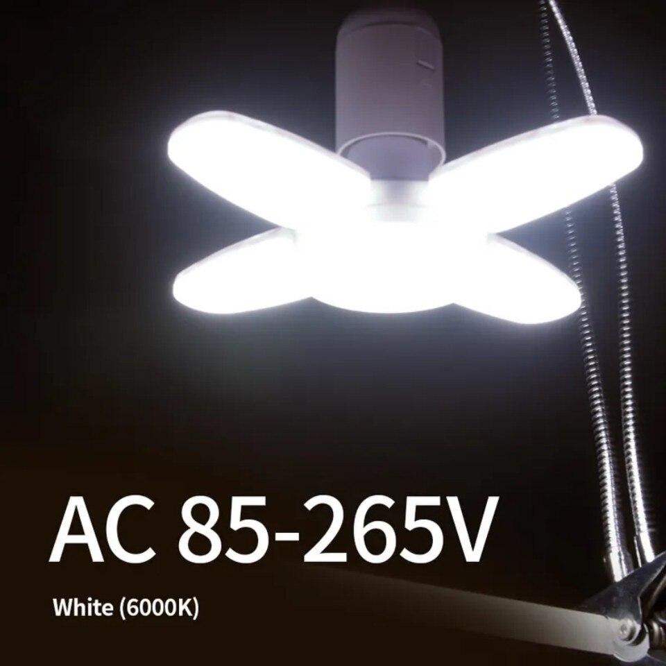 E27 LED Bulb Fan Blade Timing Lamp AC85-265V/220V Foldable Light Bulbs For Home Ceiling Light With Remote Controller White/Warm
