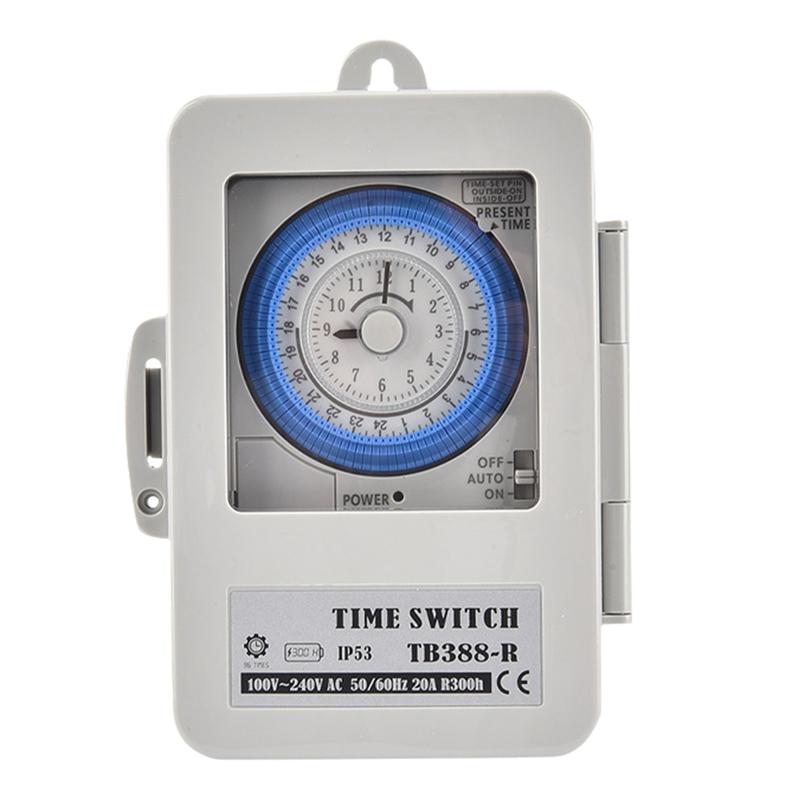 A74E-TB388R Mechanical Time Controller IP53 Programmable Electrical Timer Switch Box AC100-240V 15 Minutes Interval