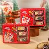 Rectangle Christmas Tinplate Candy Box Metal Empty Cookie Tin Box Red Green Santa Claus Biscuit Packaging Iron Can Sugar Packing