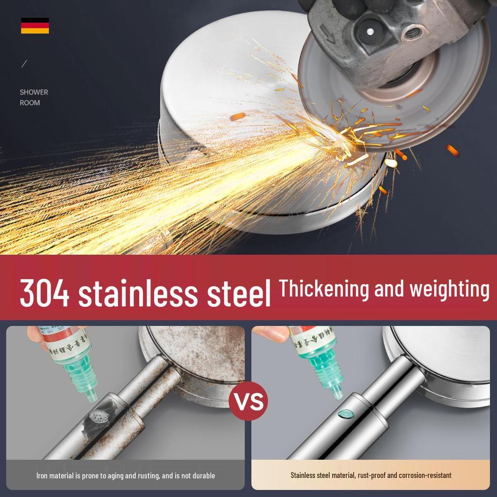 304 Stainless Steel Handheld Shower Head Set with Booster Hose