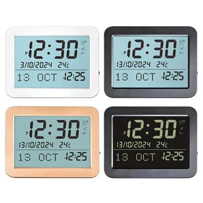 Square LCD Digital Clock Temperature Sensors Easy Operation Azan Clock For Home Office Desk Decoration Use