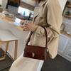 Fashion Retro Women's Shoulder Bag Simple Solid Colour Handbag Vintage Underarm Bag