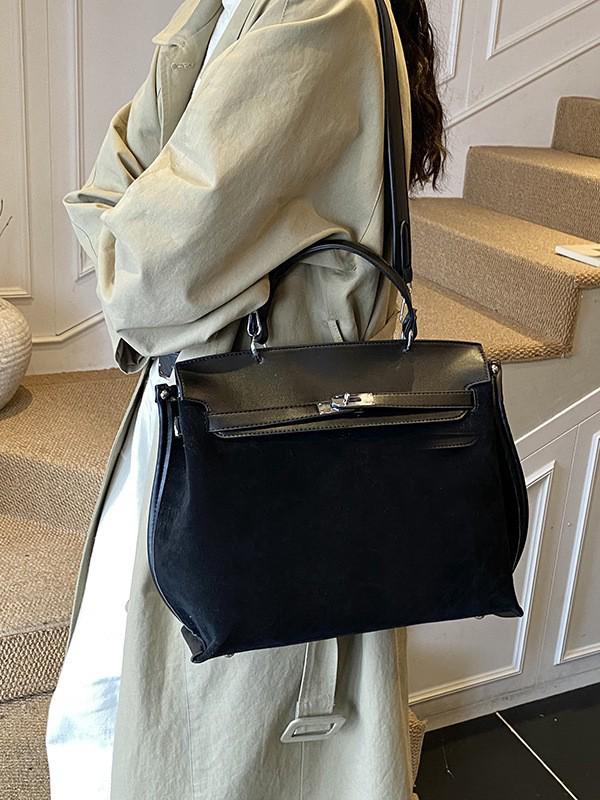 Women's Retro Frosted Leather Crossbody Handbag - Luxury Kelly Bag