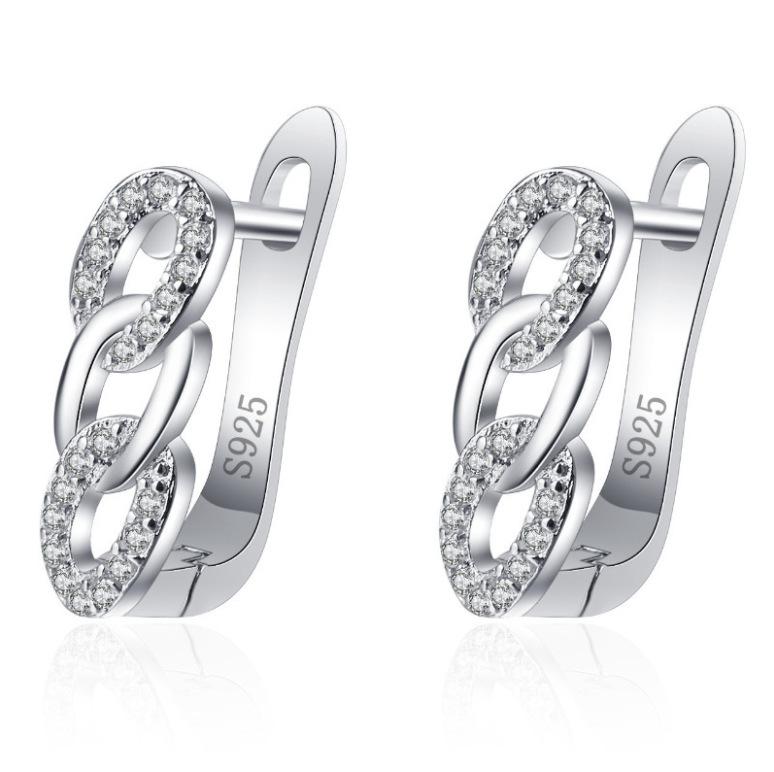 925 Sterling Silver Jewelry Women Cute Tiny Clear Crystal CZ Stud Earrings Gift for Girls Teens Lady New