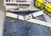 Simple Solid Color Metal Square Buckle Decoration Women Casual Wide Belt For Everyday