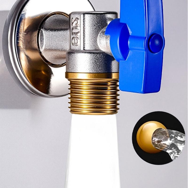 Brass 1/2inch Water Shut Off Valves with Handle Universal Water Flows Control Valves Hot/Cold Water Turn Angle Stop Valves