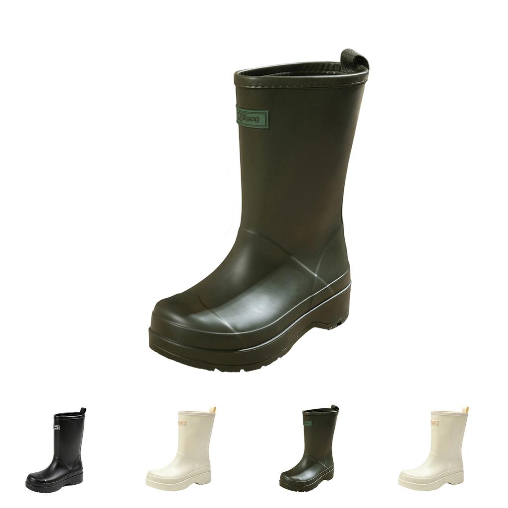 Women's Mid-Calf Rain Boots with Thick for Outdoor Commuting